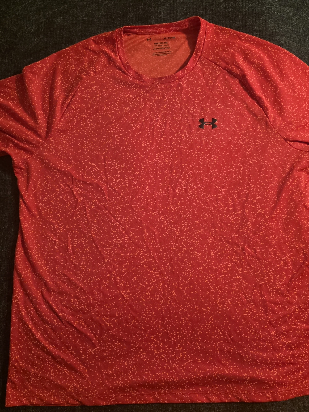 Under Armour Red Speckled Short Sleeve Athletic Tee